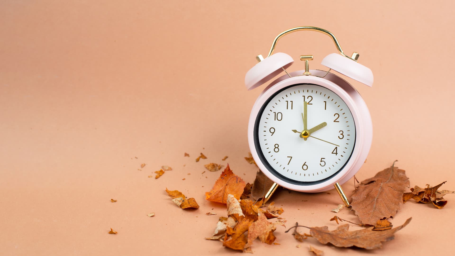 Alarm clock and leaves