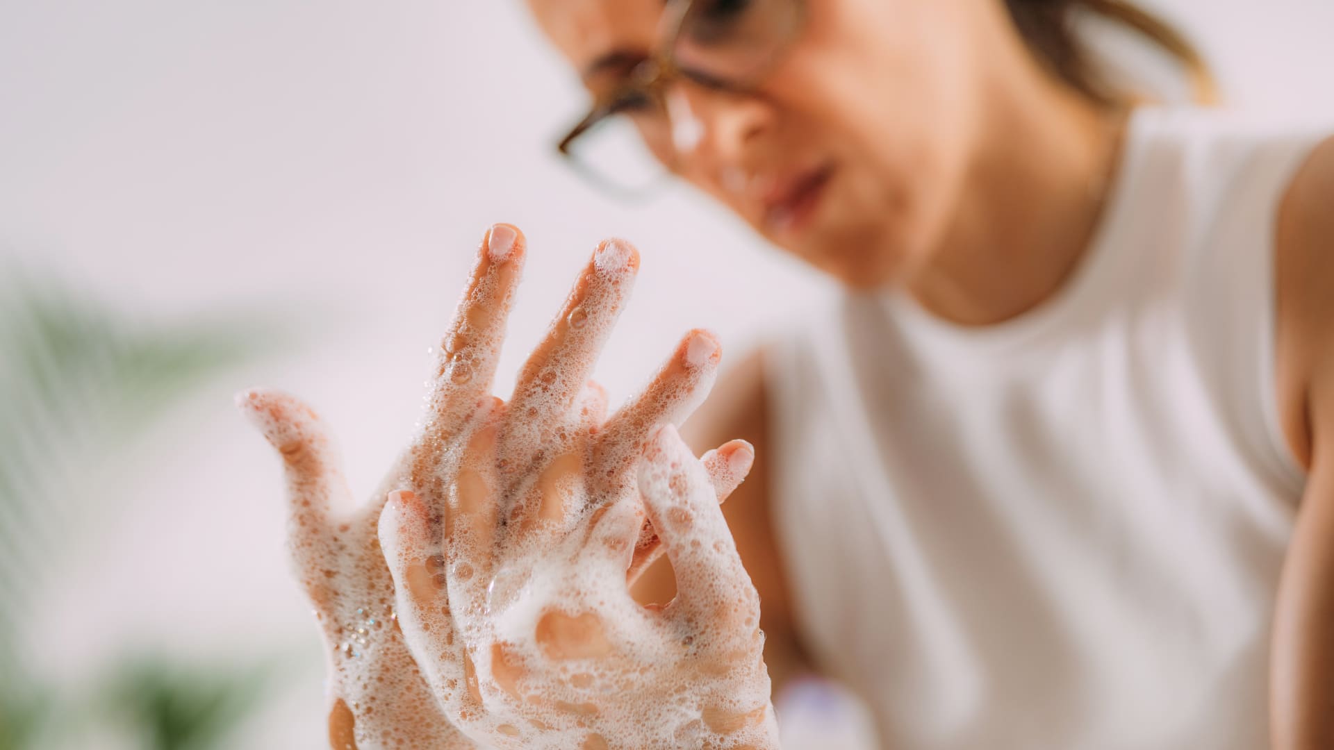 Women washing hands