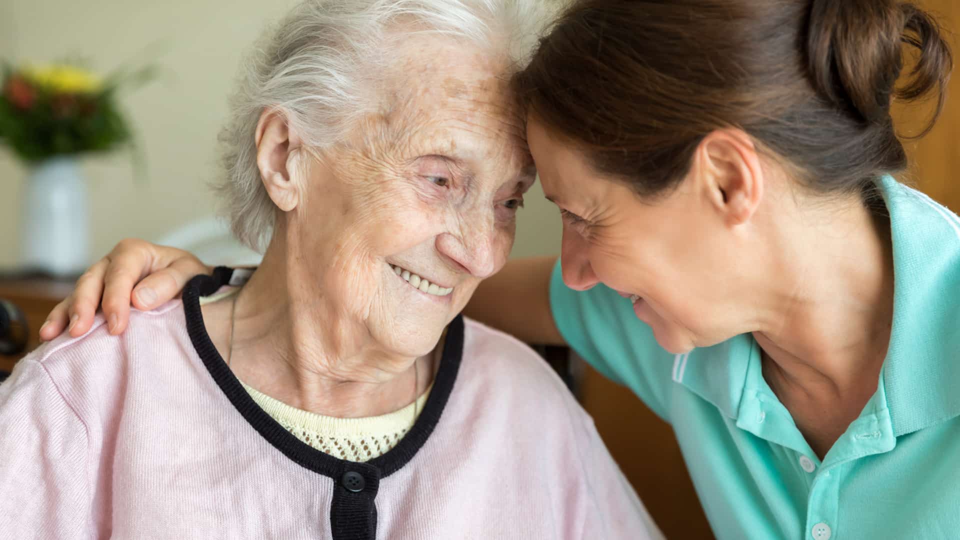 Caregiver and elderly woman