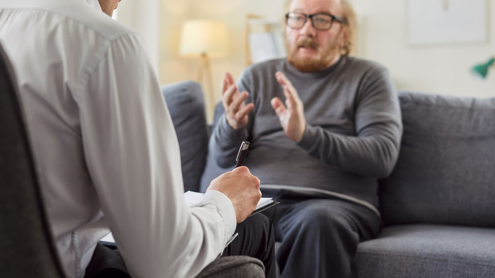 A patient speaking with a clinician