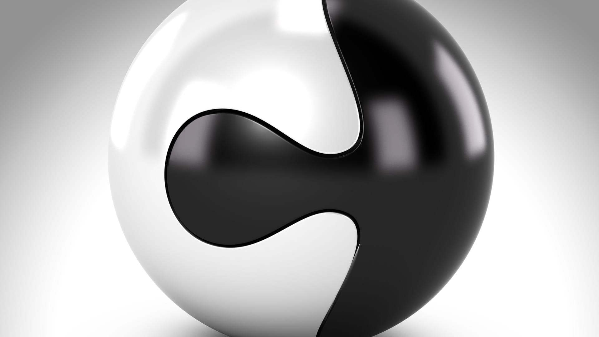 Black and white interlocking sphere