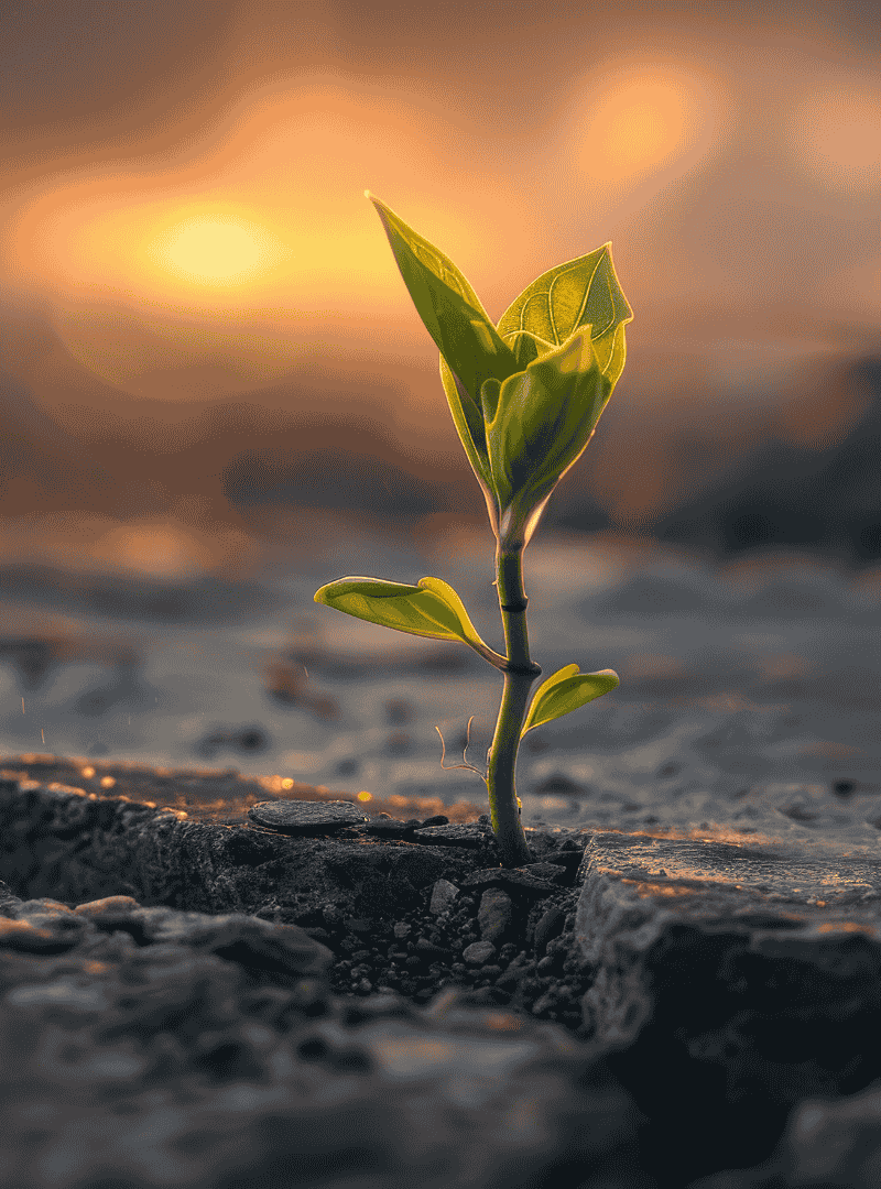 Pathway to health is showed through an image of flower and sunlight