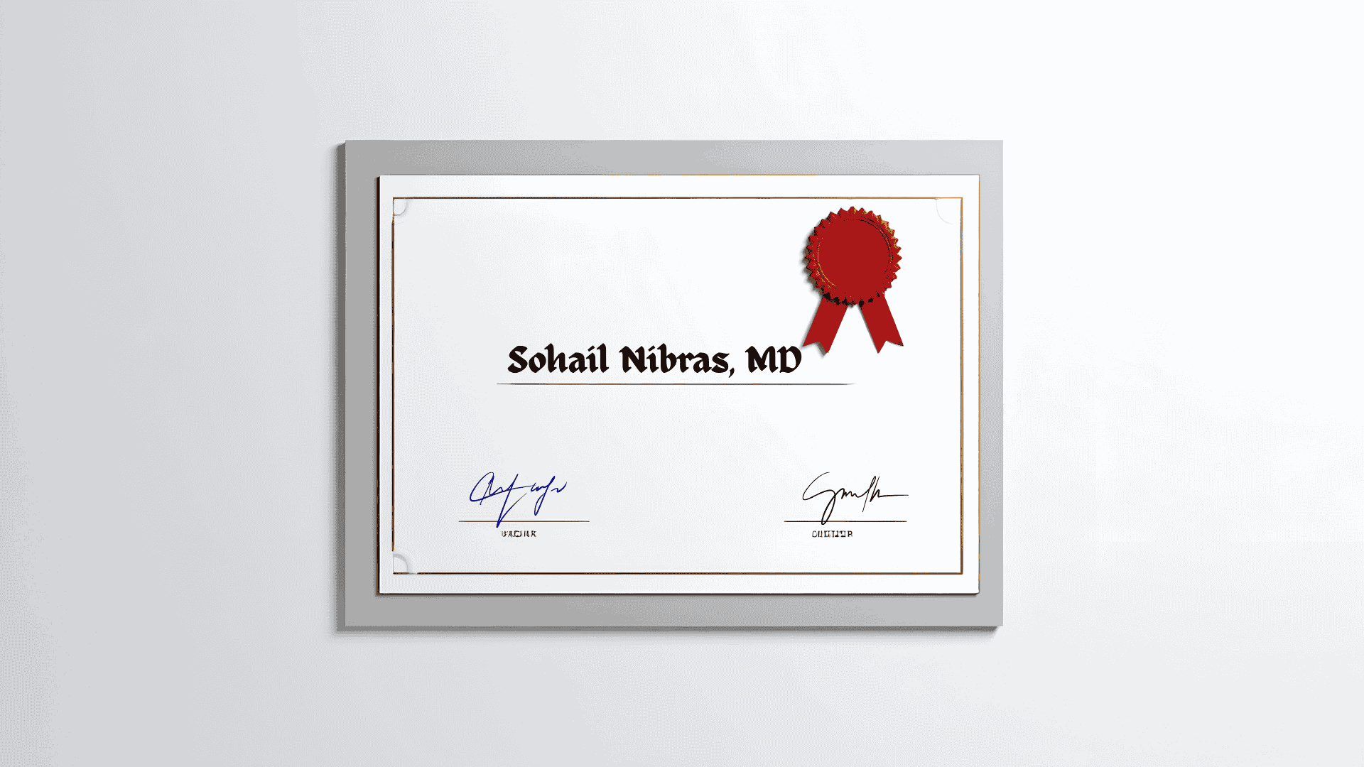 Award of Dr.Nibras showing his dedication and hard work.